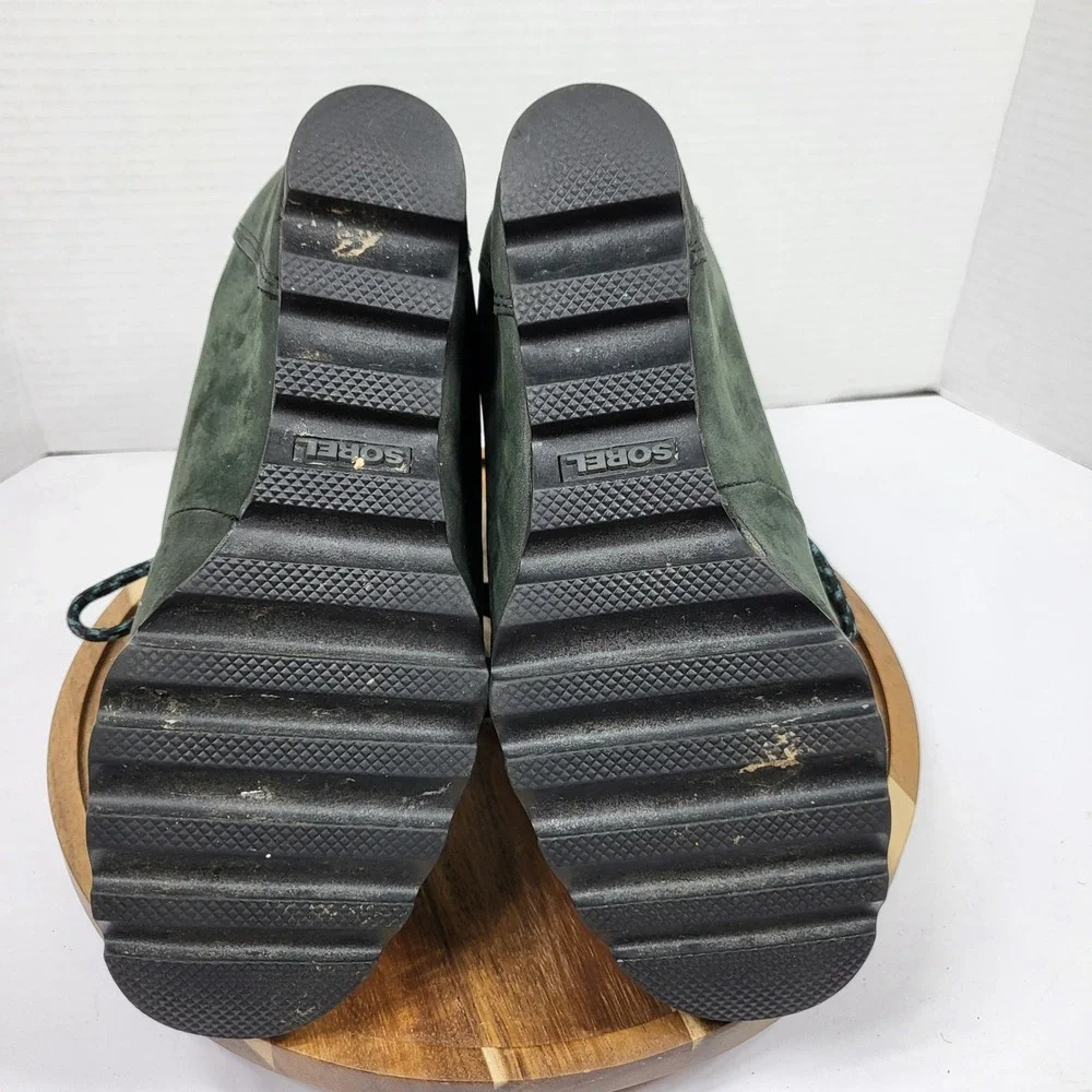 Sorel Joan of Arctic Wedge II Women 8 Green Waterproof Nubuck‎ LL5333-011